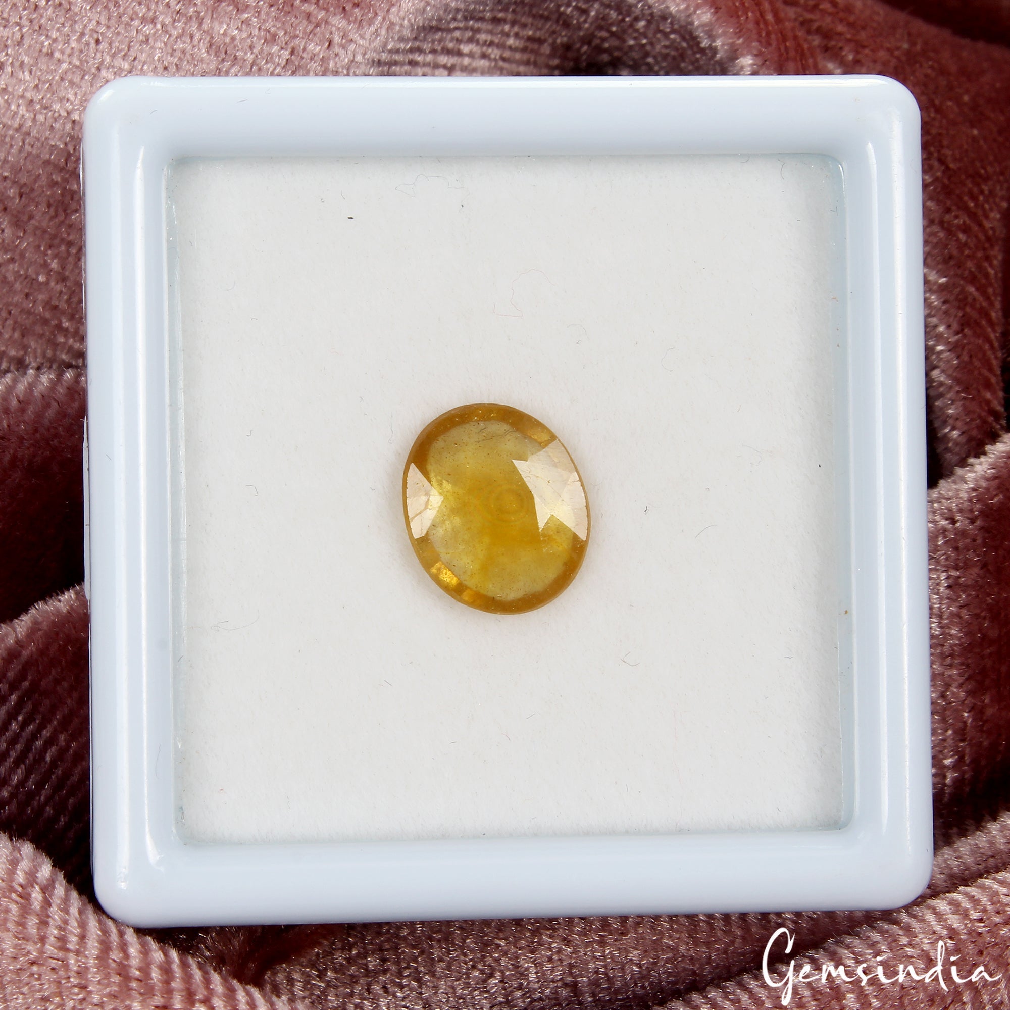 3.40 Cts Natural Ceylon Sapphire Yellow Oval Cut Untreated Certified Gemstone