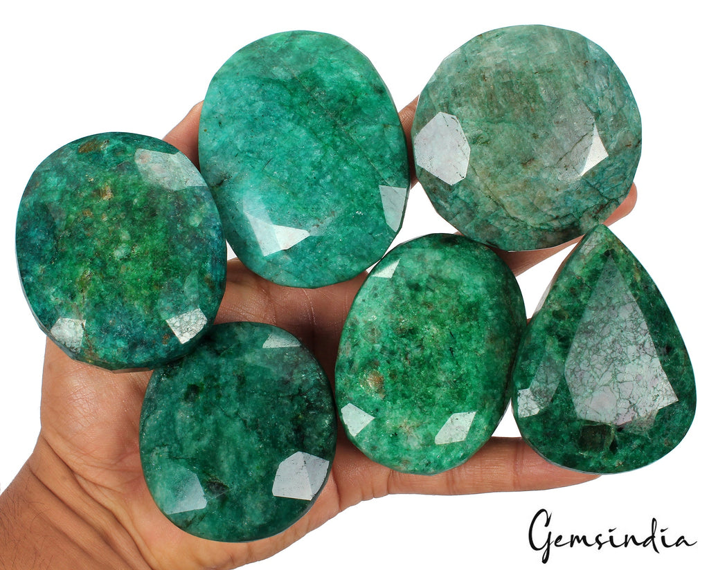 5350 Ct Natural Emerald Mix Cut Faceted Brazilian Earth Mine Gemstones 62-75mm