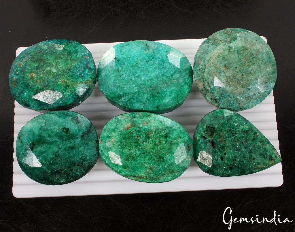 5350 Ct Natural Emerald Mix Cut Faceted Brazilian Earth Mine Gemstones 62-75mm