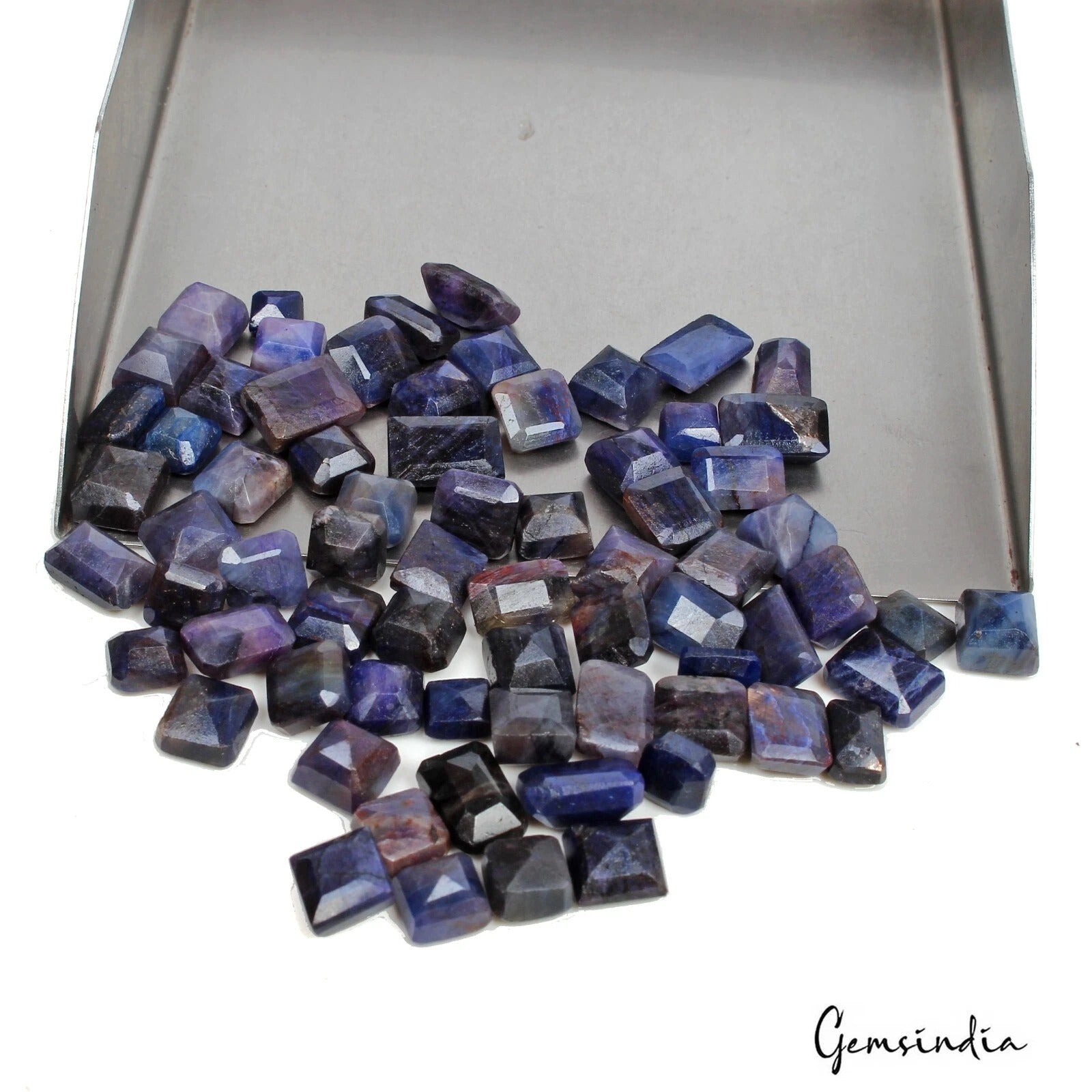 Certified 218.35 Cts/70 Pcs Natural Blue Sapphire Octagon Cut Gems For Jewelry
