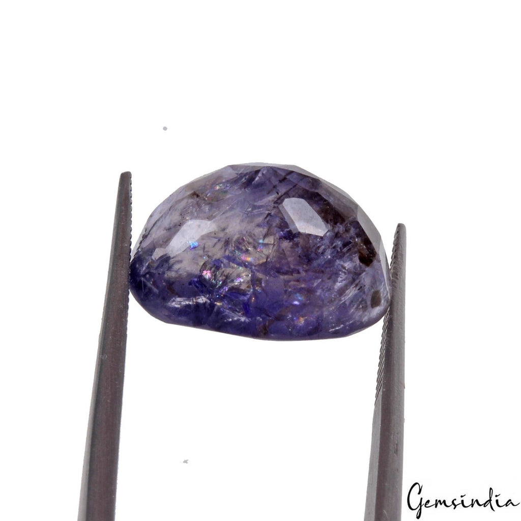 Certified 10.00 Cts Natural Untreated Blue Iolite Oval Cut Loose Gems For Ring