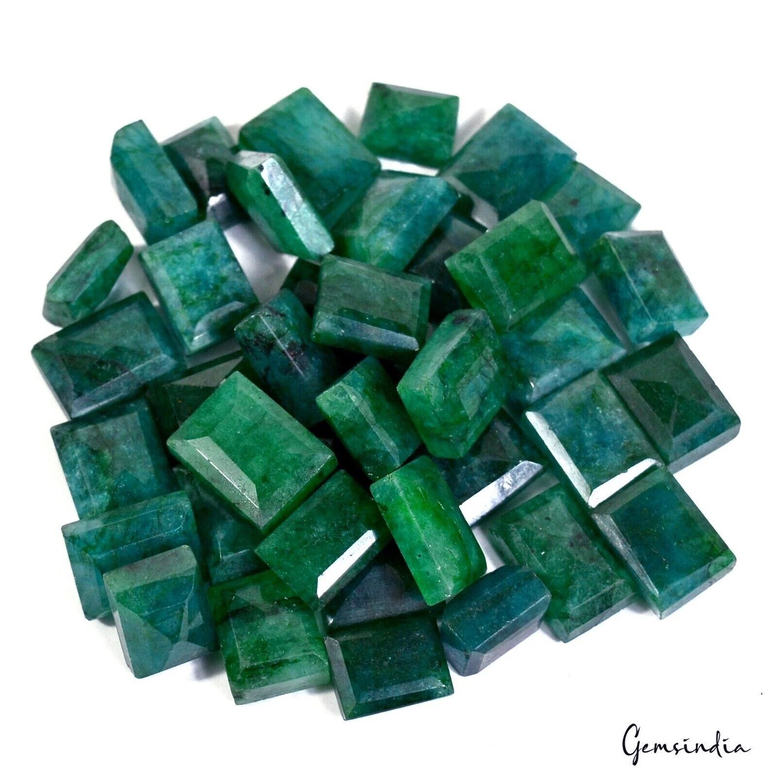 580 Cts/39 Pcs Natural Fine Green Emerald 13mm-16mm Baguette Cut Loose Gems Lot