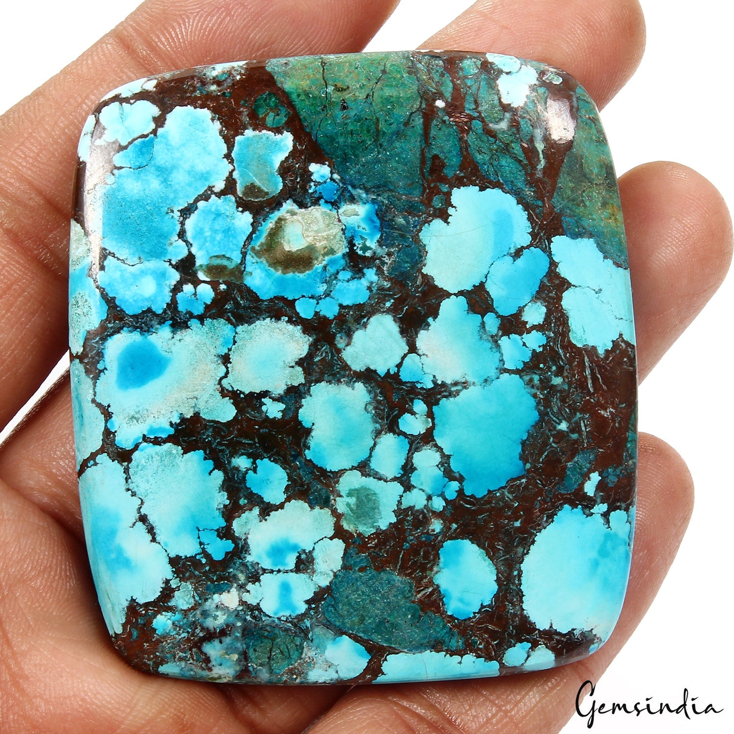 310 Ct Arizona Spiderweb Blue Turquoise (USA) Cushion Cab Loose Huge Gemstone