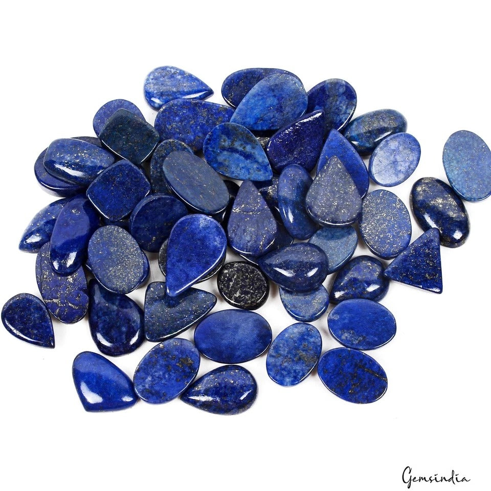 1270 Cts/52 Pcs Natural Blue Lapis Lazuli Mix Cab Loose Wholesale Gemstones Lot
