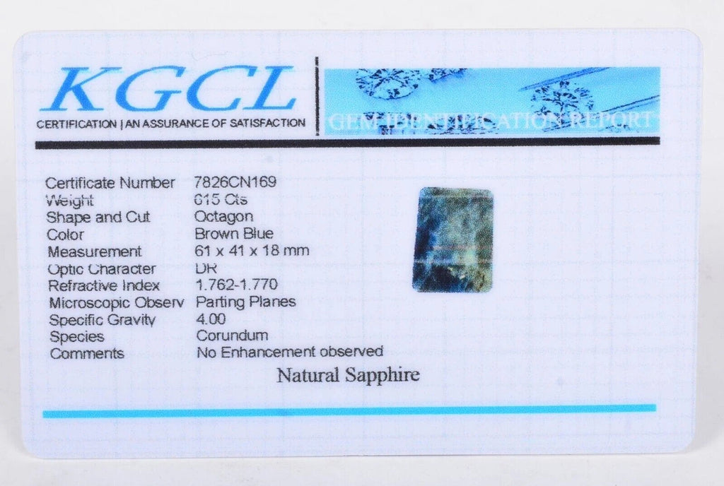 615 Cts Natural Untreated/Unheated Huge Blue Sapphire Certified Loose Gemstone