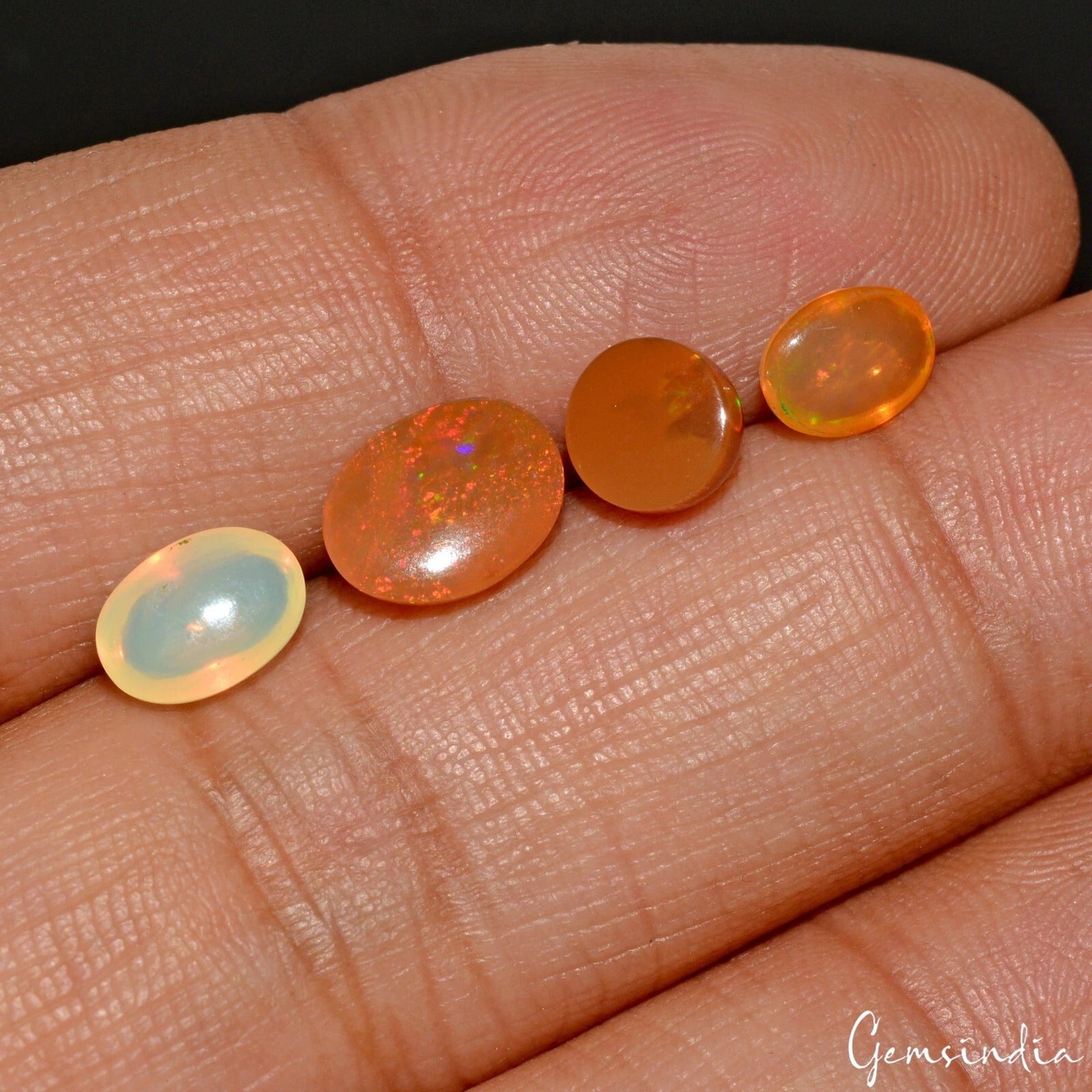 Ethiopian Opal Lot, Loose Gemstone — 4 Pieces, 6mm to 9mm, 3.25 Ct, Ethiopia
