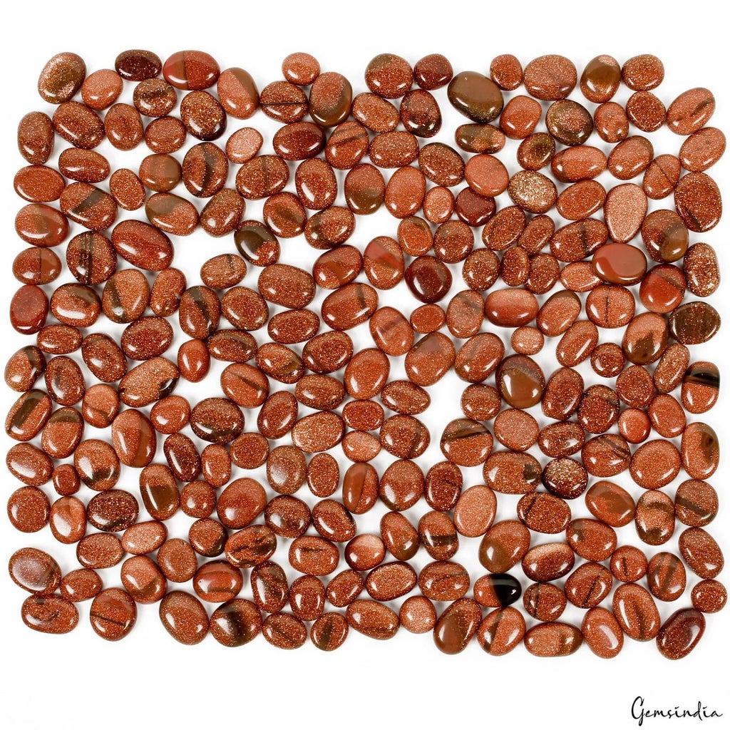 1000 Cts/210 Pcs Natural Untreated Brown Glittering Sunstone Oval Cab Gems Lot