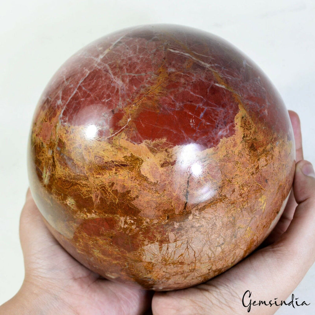 4.98 Kilo/6.2 Inches Natural Smooth Red Jasper Sphere Crystal Ball Healing Decor