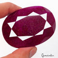 Red Beryl Loose Gemstone, Oval Cut, Color Enhanced — 66 x 46 x 29mm, 670 Ct