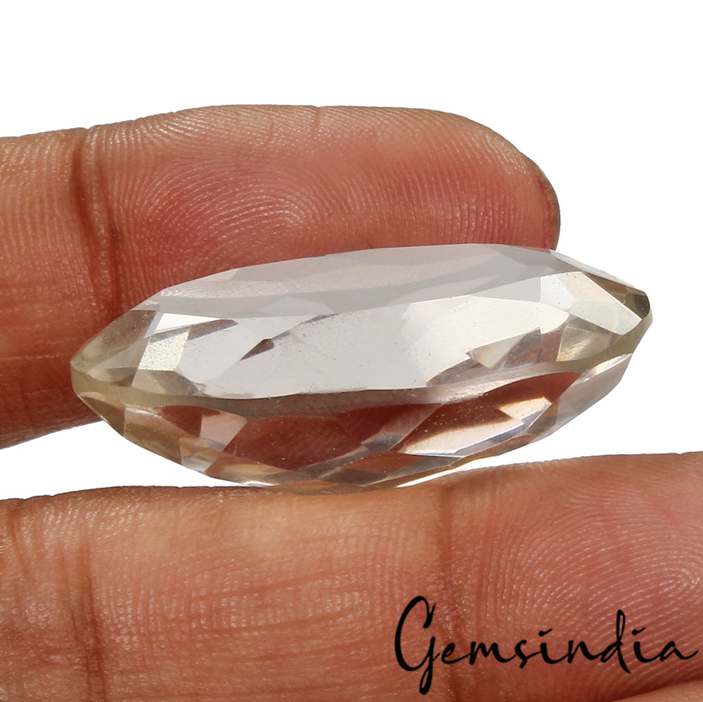 55 Cts Natural Untreated Smoky Crystal Quartz Oval Faceted Loose Gem For Pendant