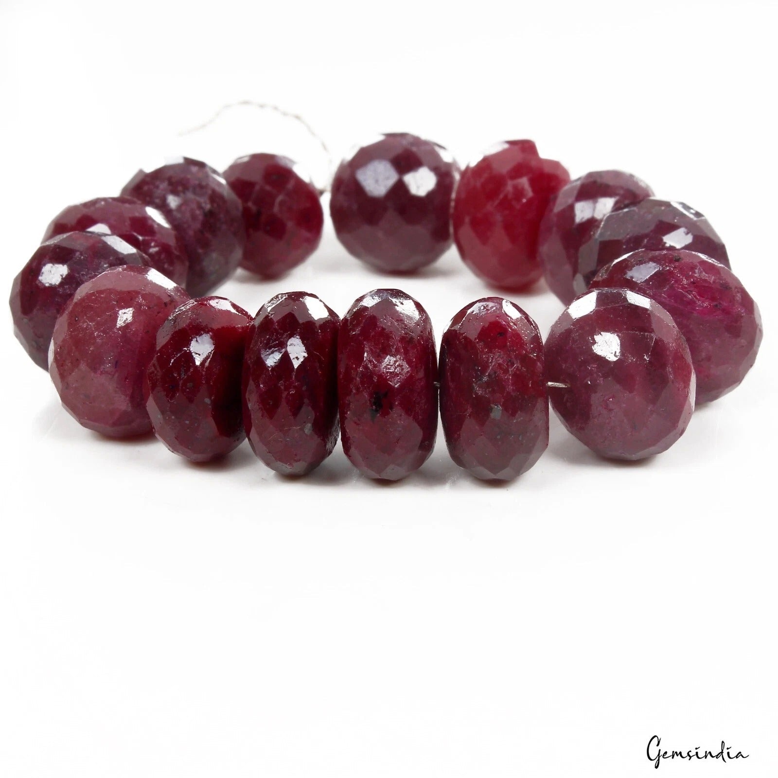 290.00 Ct Natural Red Ruby Bead Loose Gems 12-15mm Lot 15 Pcs For Making Jewelry