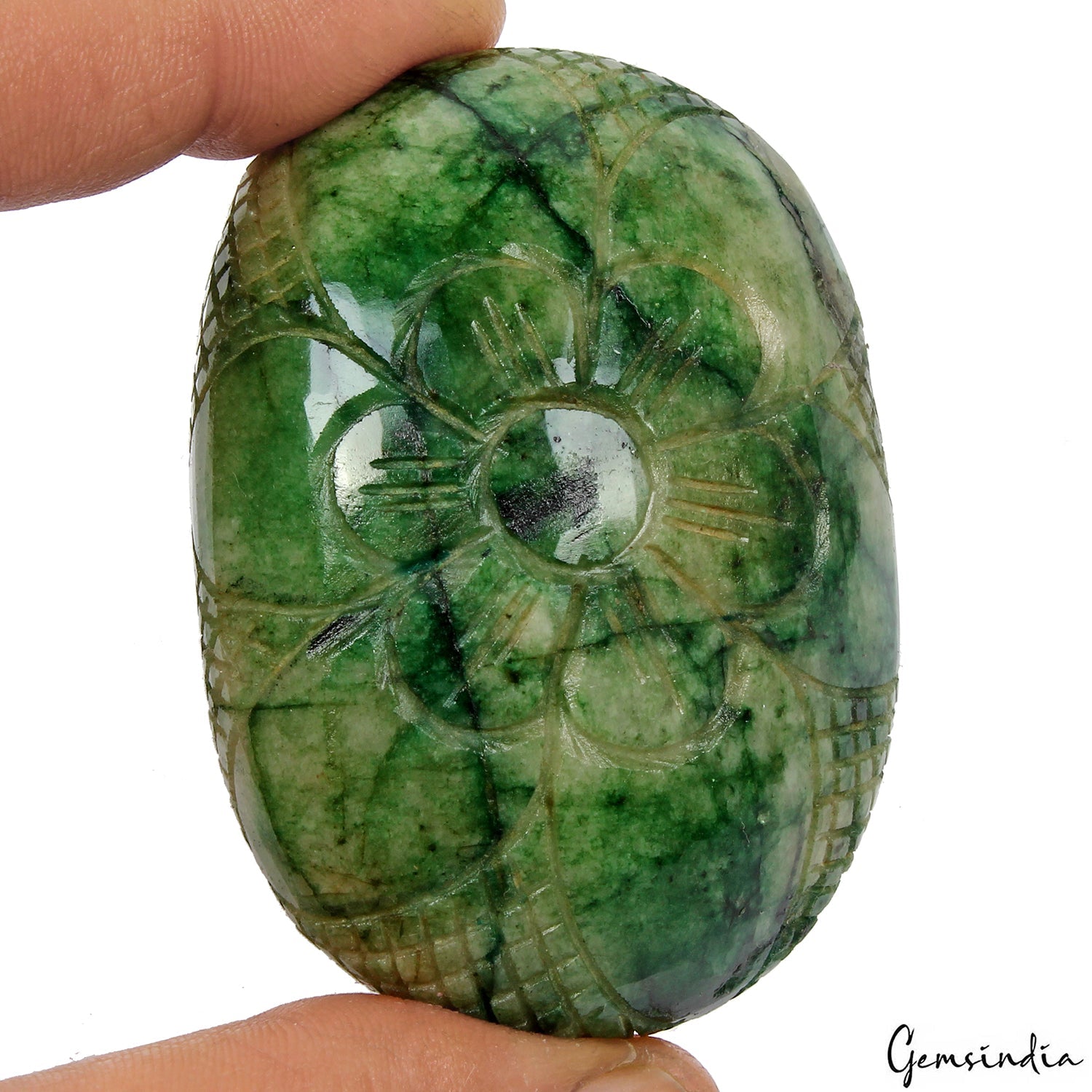 500 Ct Natural Green Brazilian Emerald Oval Carving Museum Size Loose Gemstone