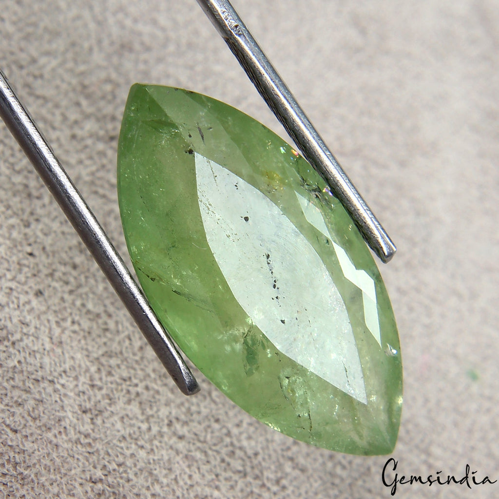 18.40 Cts. 26x12mm Marquise Natural Green Aquamarine - Unheated Brazil Gemstone