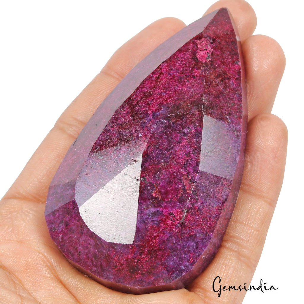 1050 Cts Natural African Red Ruby Pear Faceted Cut Huge Loose Earth Mined Gem