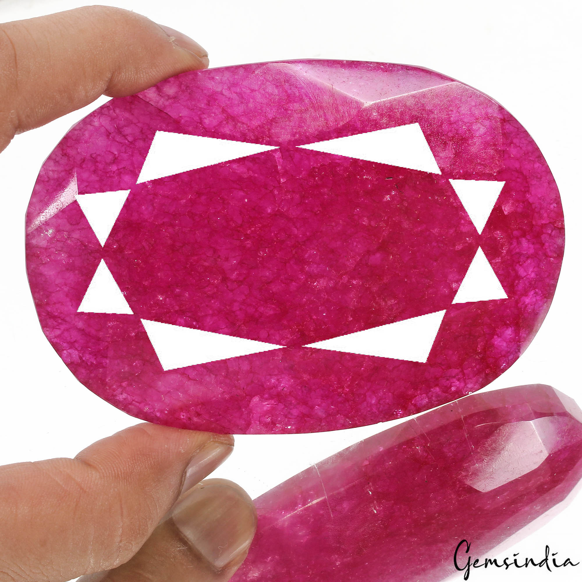 1280 Carats Natural Eye Catching Pink Red Quartz Oval Faceted Cut Huge Loose Gem