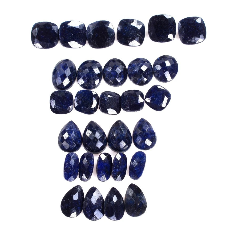 Blue Sapphire Lot, Loose Gemstone — 29 Pieces, 10mm to 14mm, 118.00 Ct