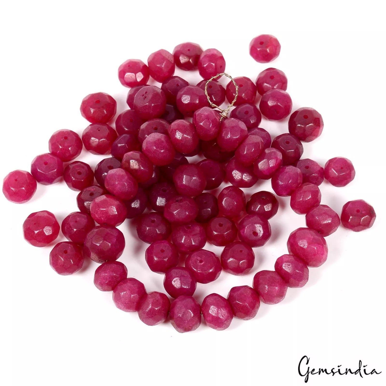 1000Ct Earth Mined Genuine Round Cut Red Quartz Loose Beads For DIY Jewelry 80Pc
