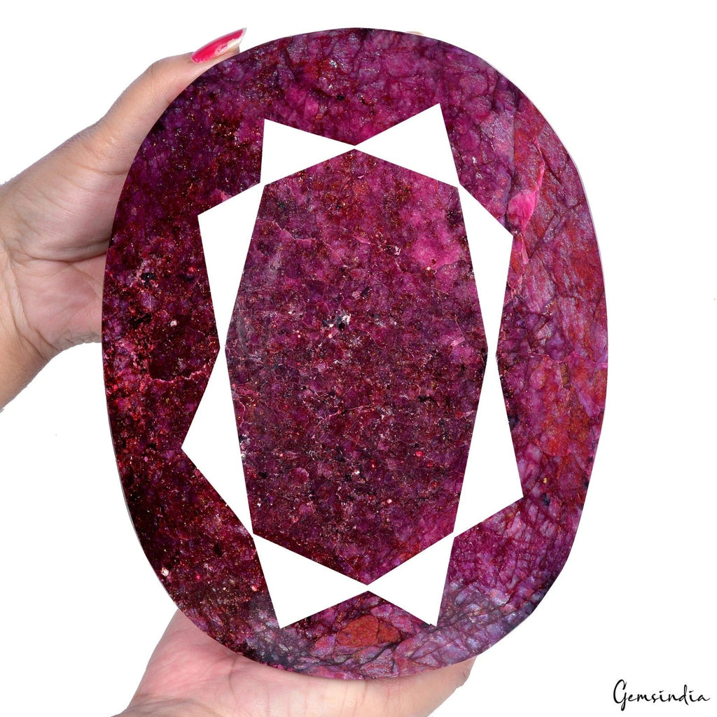 Superb 6.3 Kilo Natural Red Pink Beryl (Bixbite) Oval Cut Earth Mined Loose Gem