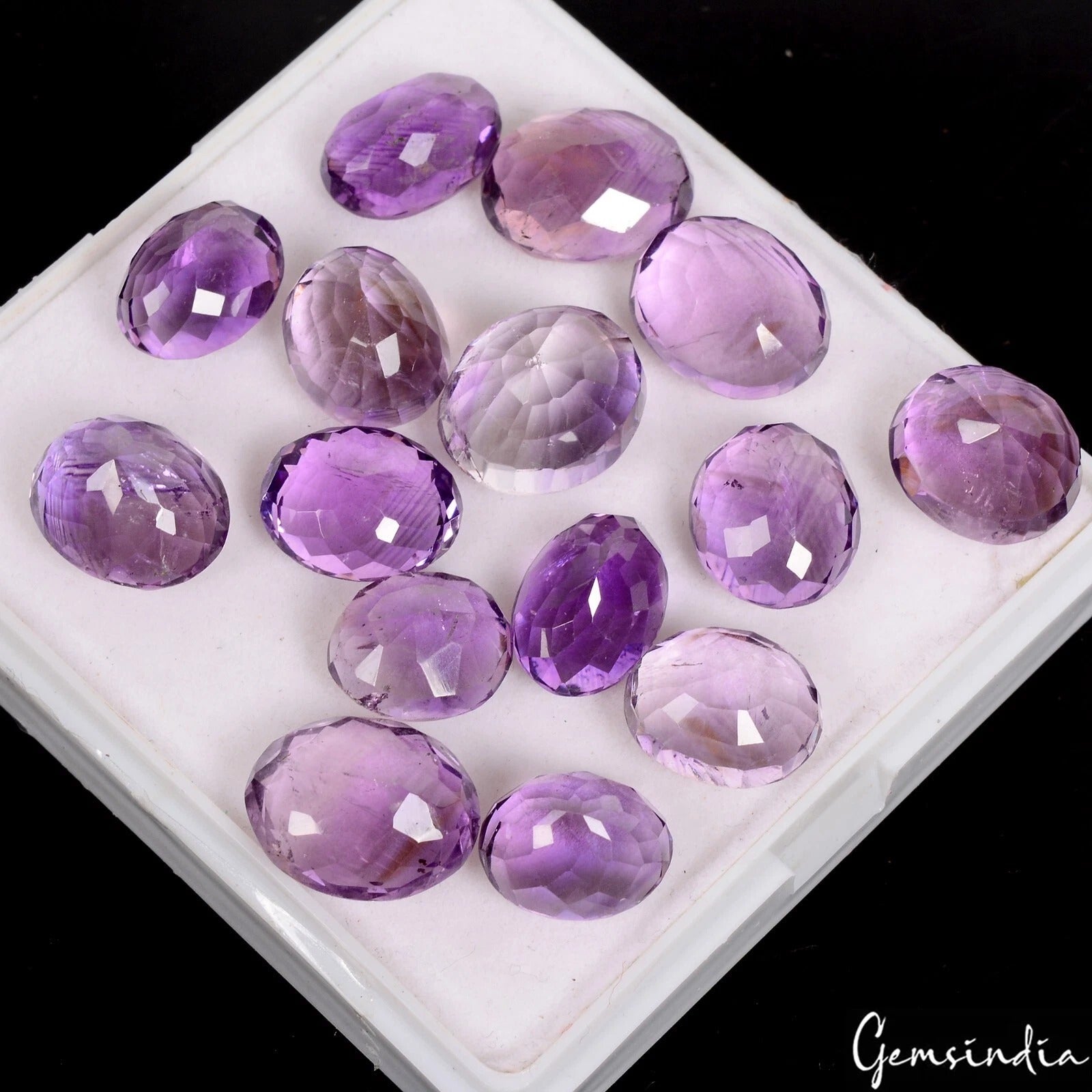 95 Ct. Natural Gemstone Amethyst Purple Oval Facet Unheated Brazil Ravishing 15P
