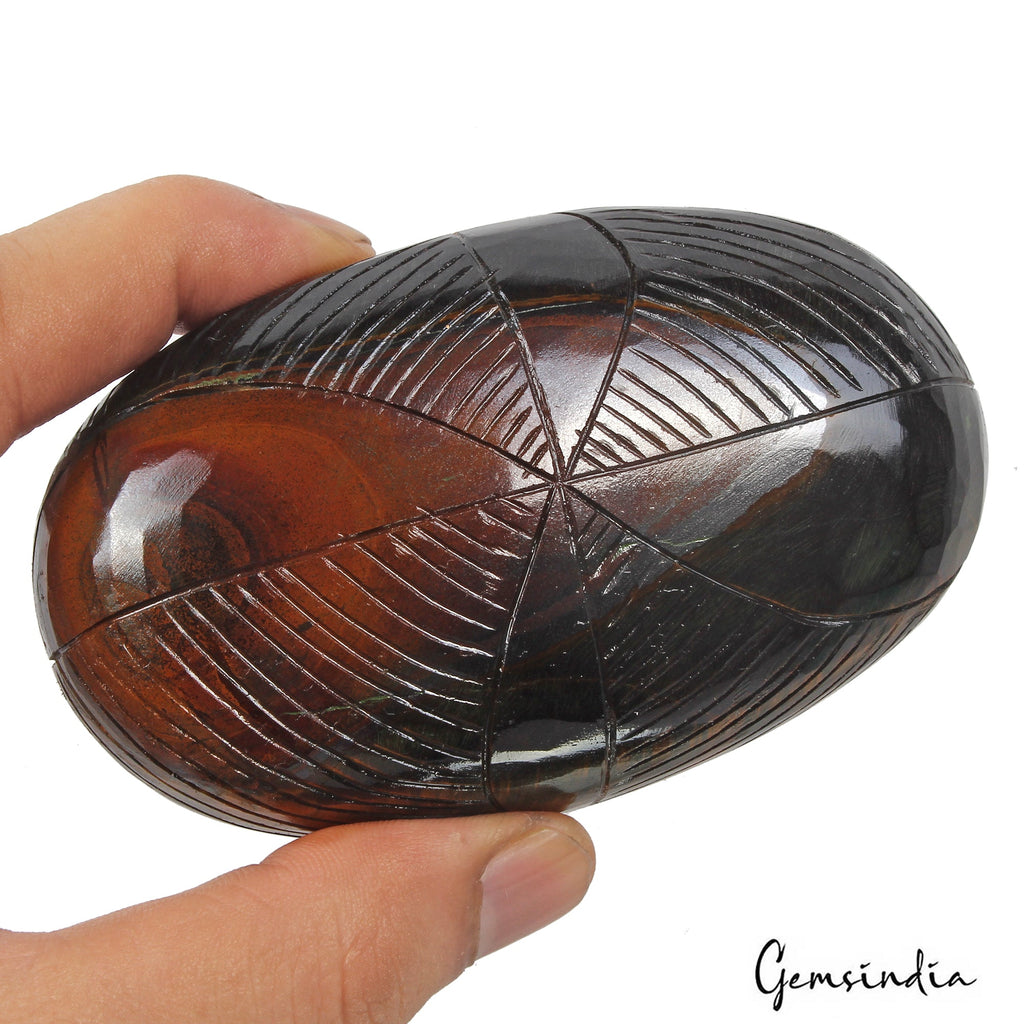 1360 Ct Natural Untreated Brown Red Tiger Eye Oval Carving Earth Mined Loose Gem
