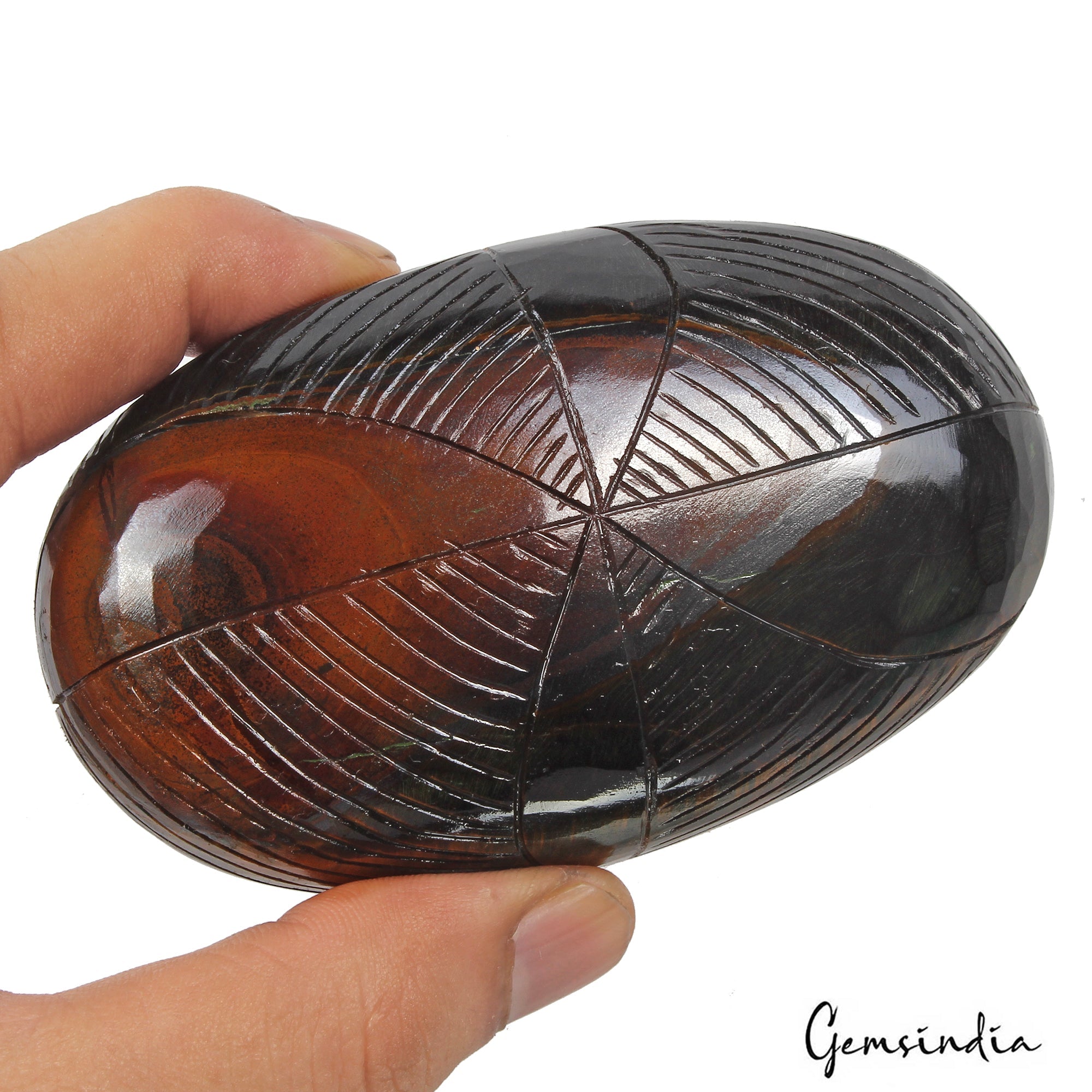 1360 Ct Natural Untreated Brown Red Tiger Eye Oval Carving Earth Mined Loose Gem