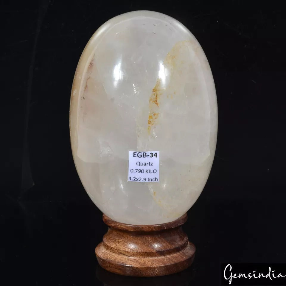 790 Gram/4.2 in Natural White Quartz Healing Energy Stone Metaphysical Lingam