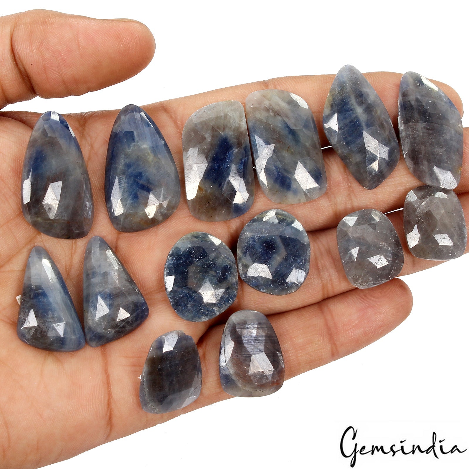 268.40 Cts/7 Matched Pair Natural Blue Sapphire Rose Checker Cut Untreated Gems