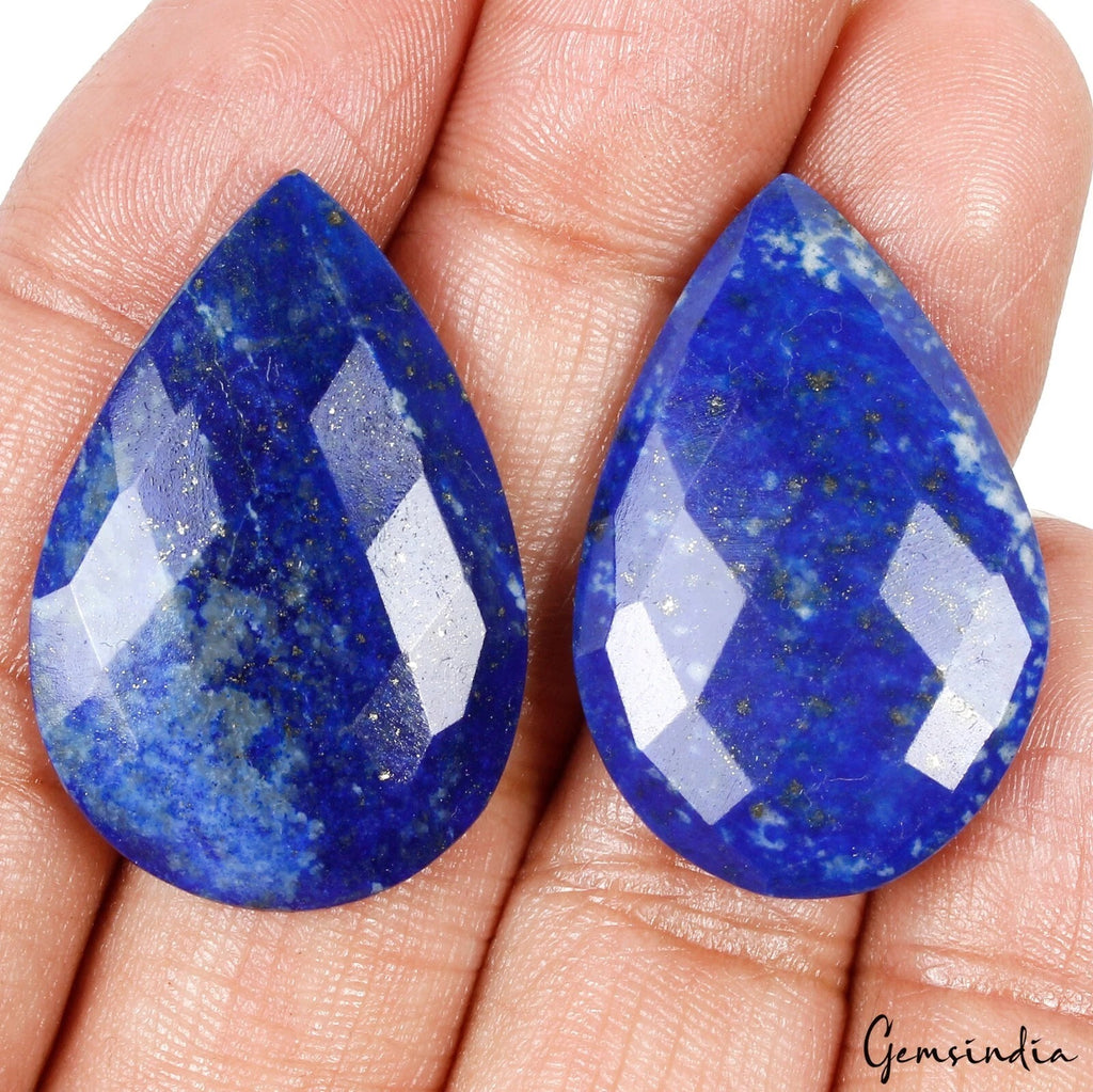 Lapis Lazuli Lot, Loose Gemstone, Blue — 2 Pieces, 35x23mm, 67.80 Ct, Afghanistan