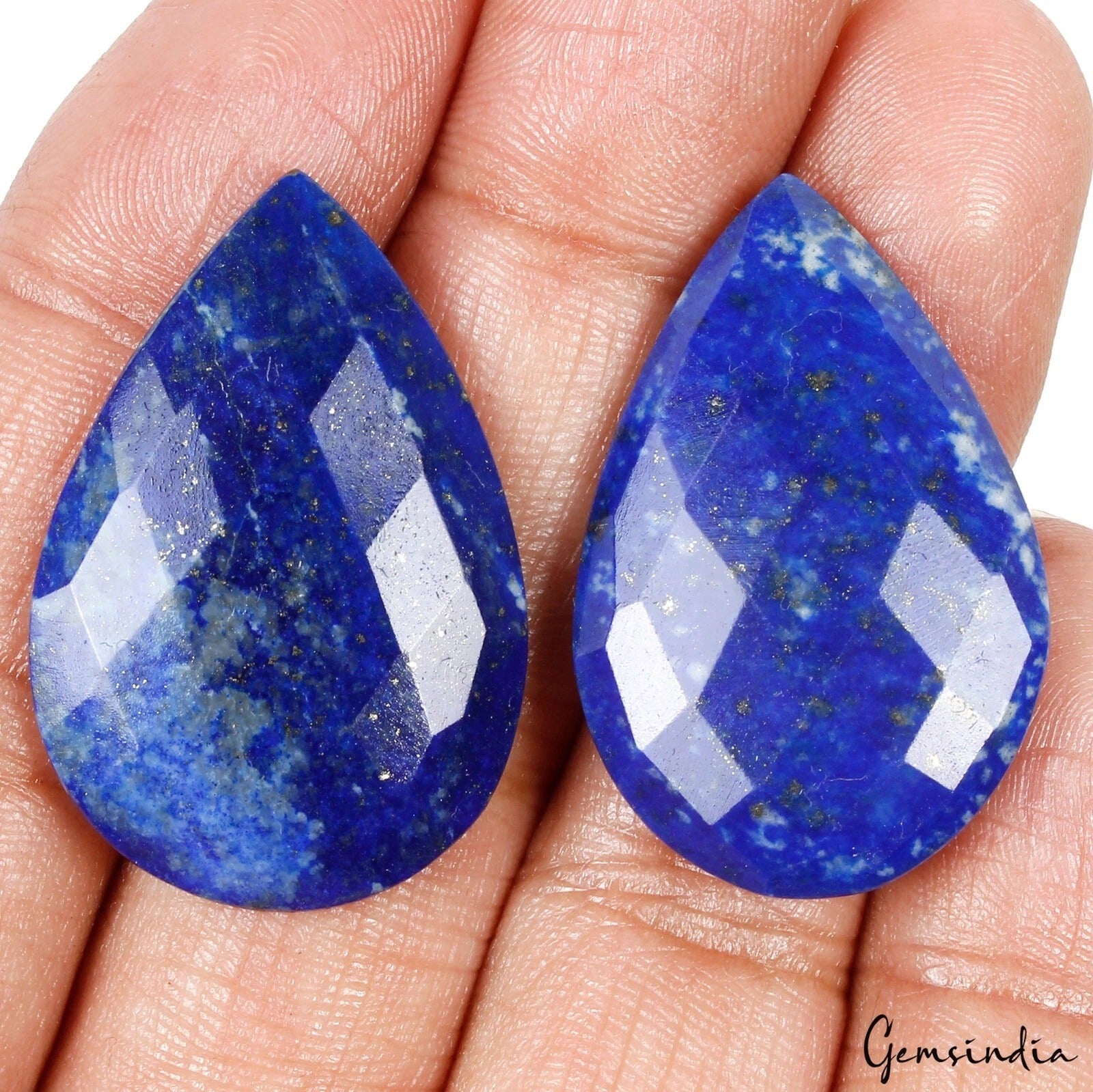 Lapis Lazuli Lot, Loose Gemstone, Blue — 2 Pieces, 35x23mm, 67.80 Ct, Afghanistan