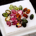 15 Pcs Natural Untreated Multi Color Tourmaline Oval Cut 5x3mm Loose Gems 4.30Ct