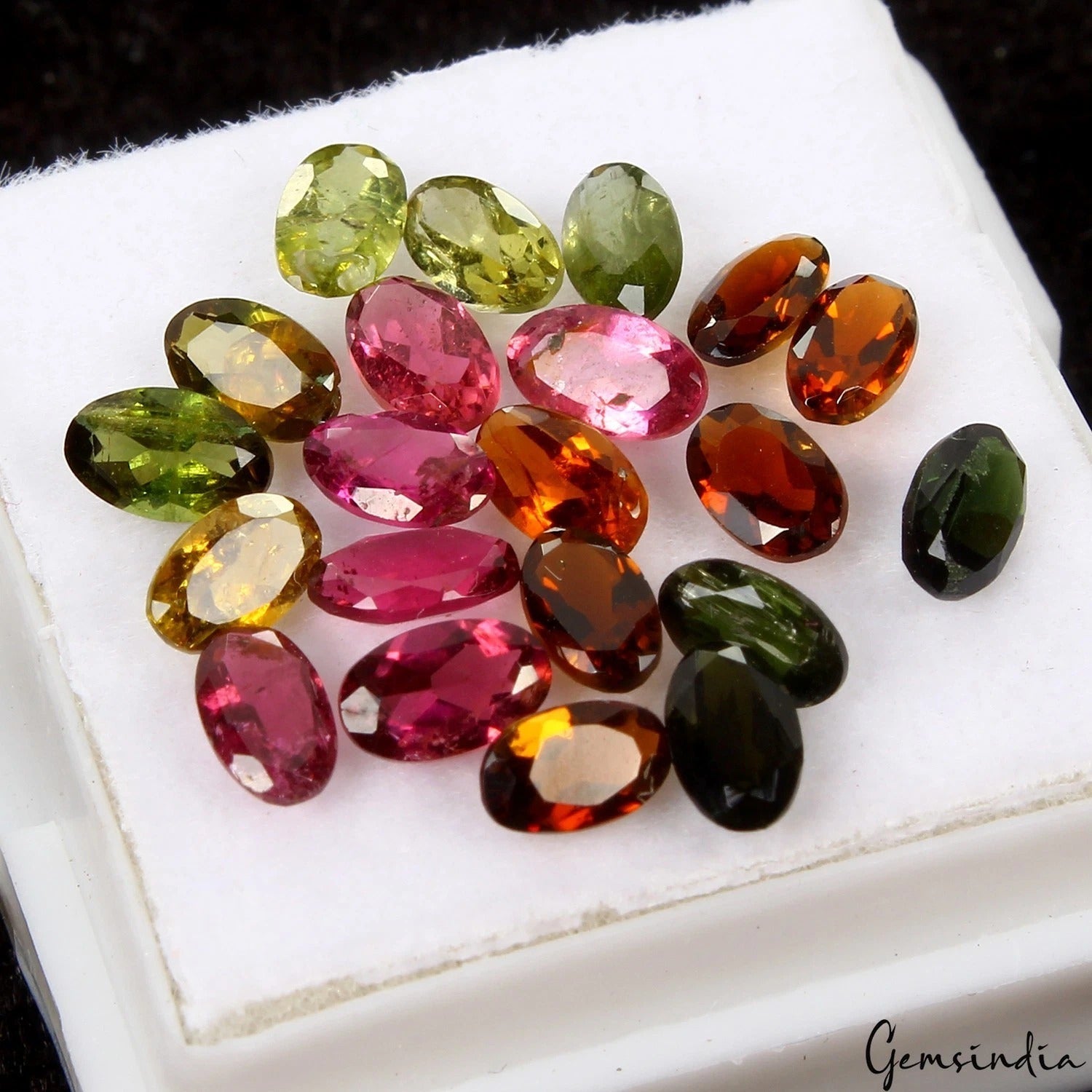 15 Pcs Natural Untreated Multi Color Tourmaline Oval Cut 5x3mm Loose Gems 4.30Ct
