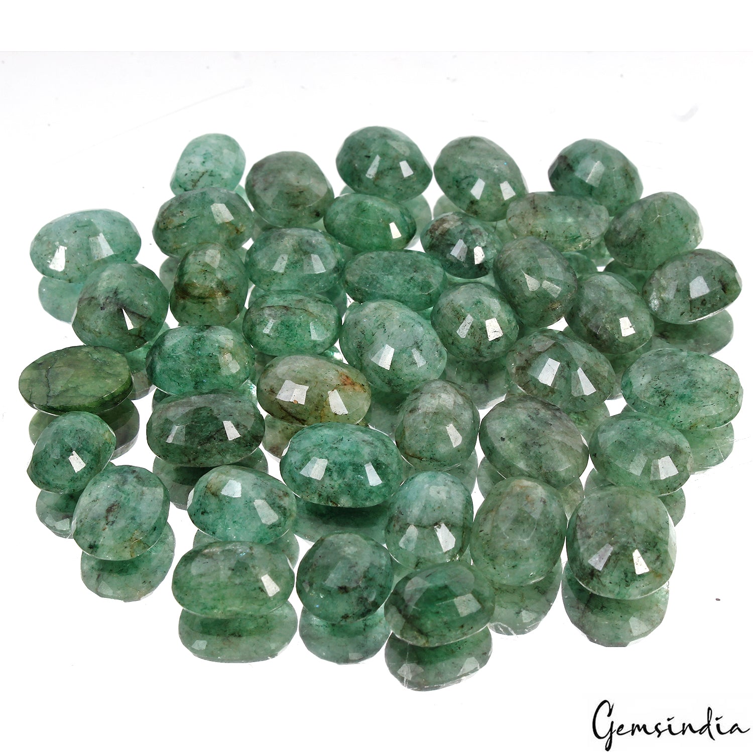 283.30 Ct/40 Pcs Natural Brazilian Green Emerald Oval Cut Loose Gems For Jewelry