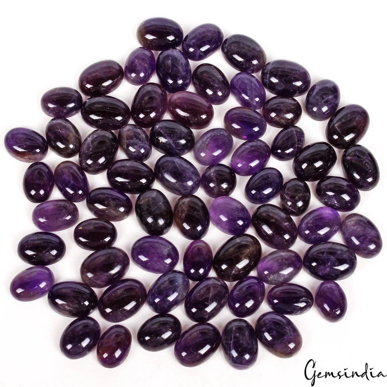 Amethyst Lot, Loose Gemstone, Purple — 65 Pieces, 13mm to 18mm, 650 Ct, Madagascar