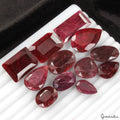 Ruby Lot, Loose Gemstone, Oval, Pear & Octagon Faceted Cut, Color Enhanced — 12 Pieces, 18mm to 31mm, 400 Ct, Africa