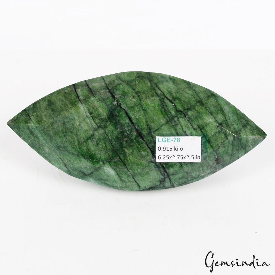 Emerald Loose Gemstone, Marquise Cut, Color Enhanced — 6.25x2.75x2.5 Inch, 4575 Ct (0.915 Kg)