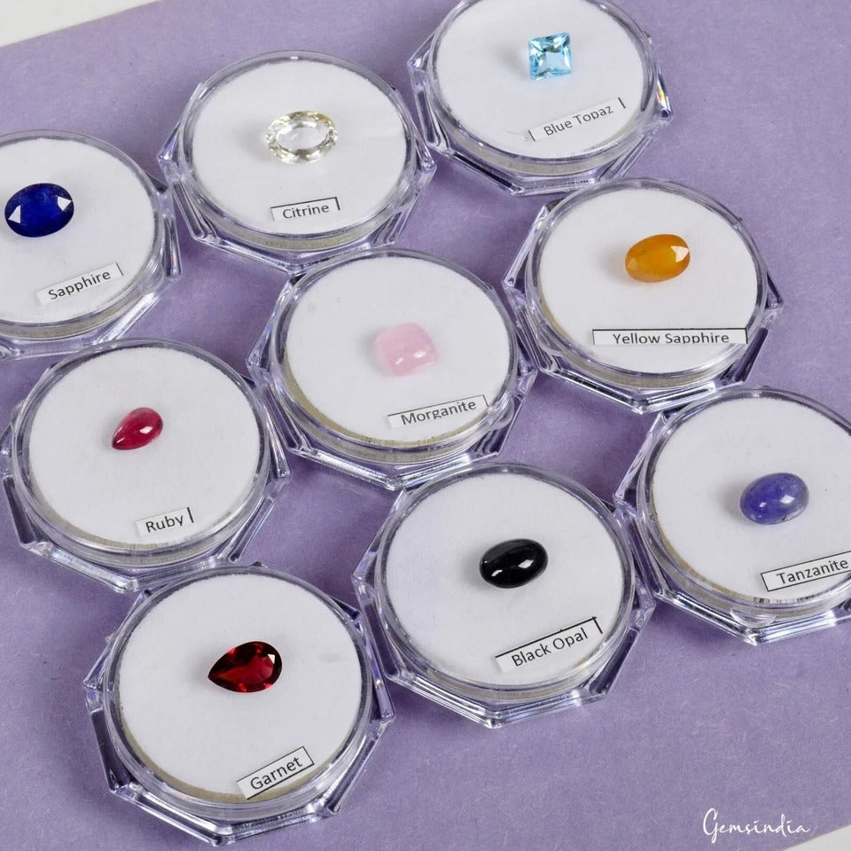 9 Pcs Estate Genuine Semi Precious Loose Mix Cut Multi Gemstones Lot Collection