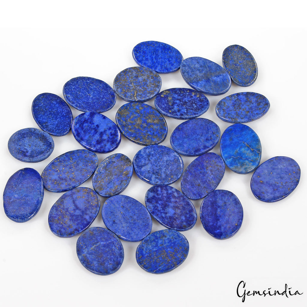 760 Cts/25 Pcs Natural Royal Blue Lapis Lazuli Oval Cab Loose Gems For Jewelry