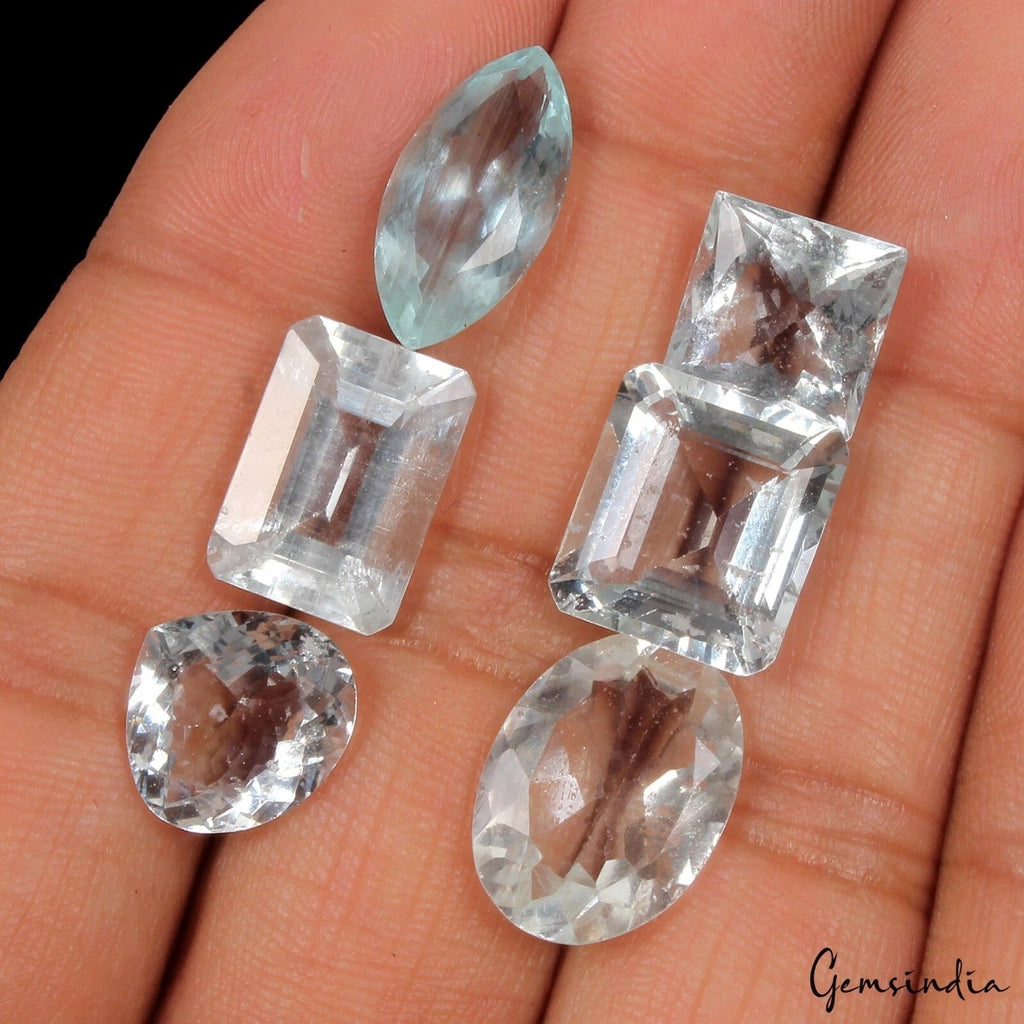 33.45Ct Aquamarine Loose Gemstones Blue Mix Shape Certified Rare Mix LOT