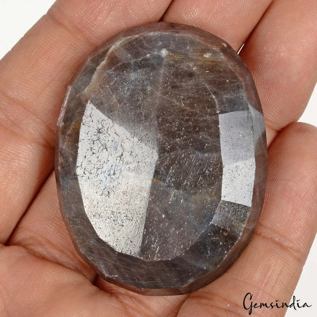 Natural Black Gray Untreated Sapphire Oval Faceted Cut Loose Gemstone 350 Cts