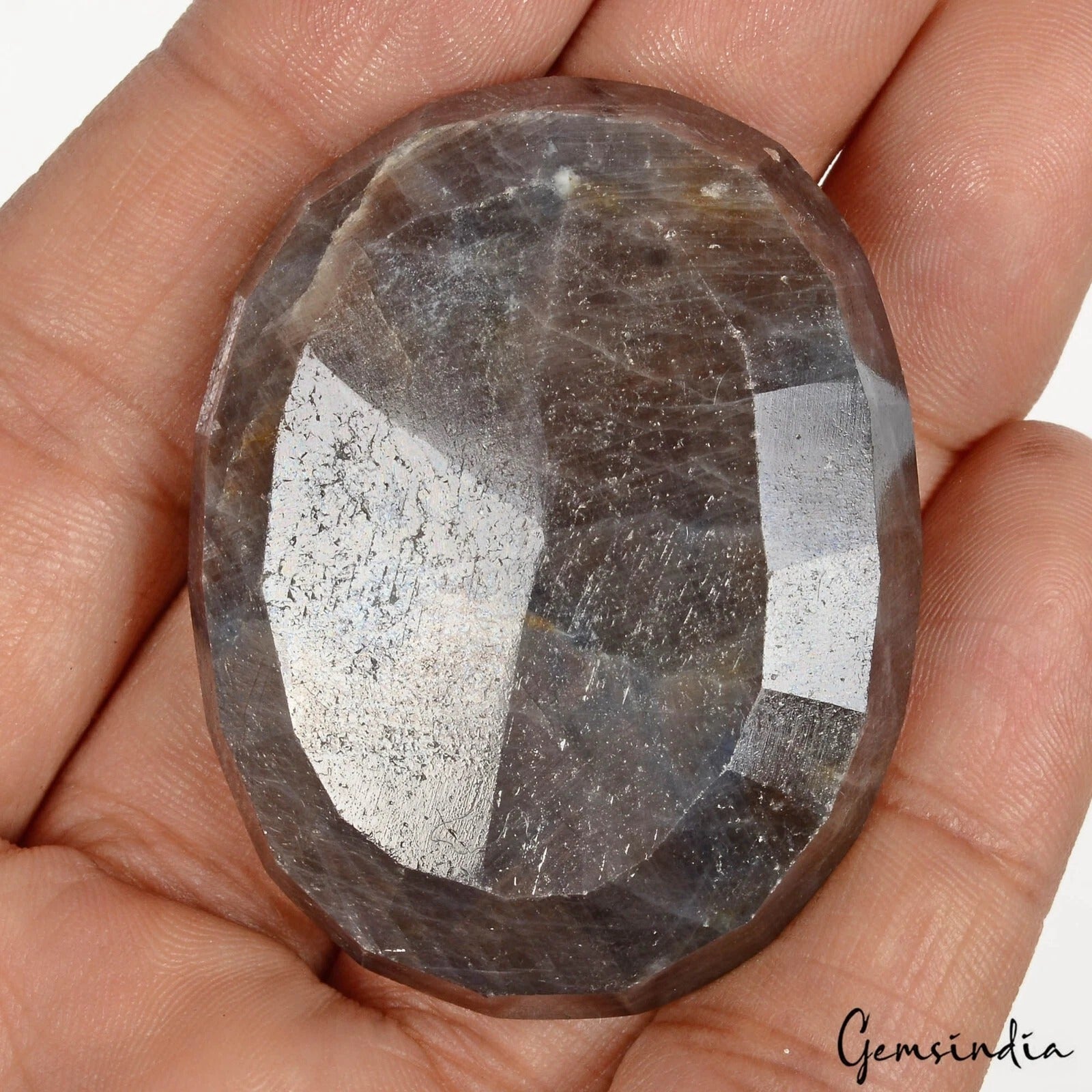 Natural Black Gray Untreated Sapphire Oval Faceted Cut Loose Gemstone 350 Cts