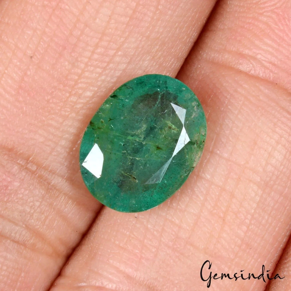 4.00 Ct Natural Zambian Emerald Nice Green Luster Oval Cut Untreated Top Quality