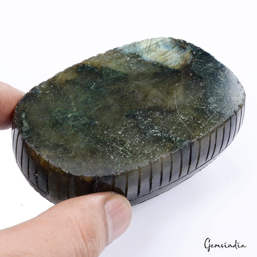 1650 Cts Natural Labradorite Carving Untreated Oval Shape Museum Size Gemstone