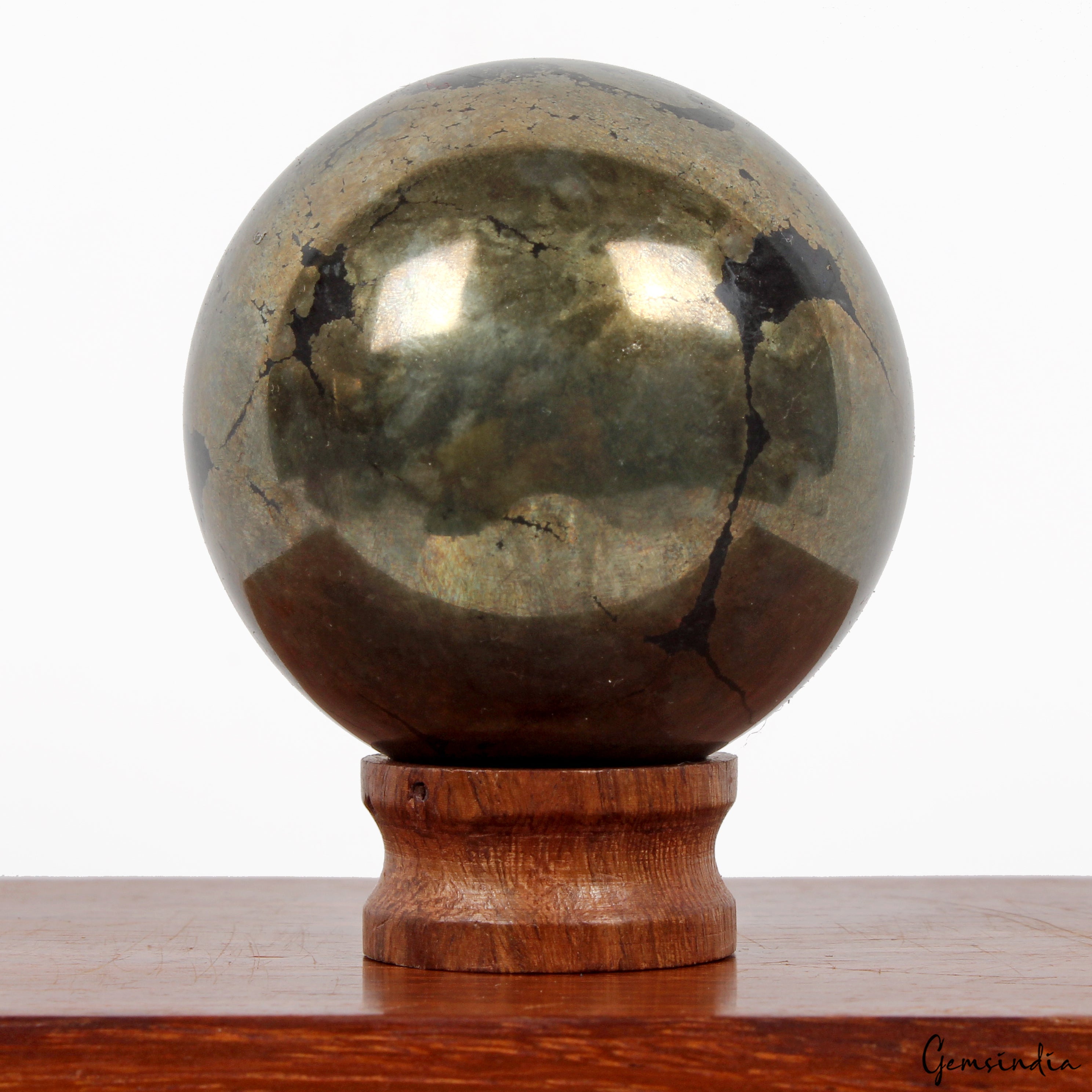 1600 Ct Natural Gold Pyrite Crystal Reiki Healing Mineral Gemstone Sphere/Ball