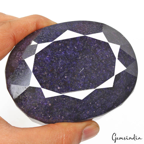 African Blue Sapphire Loose Gemstone, Color Enhanced — 93x72x46mm, 3260 Ct, Africa