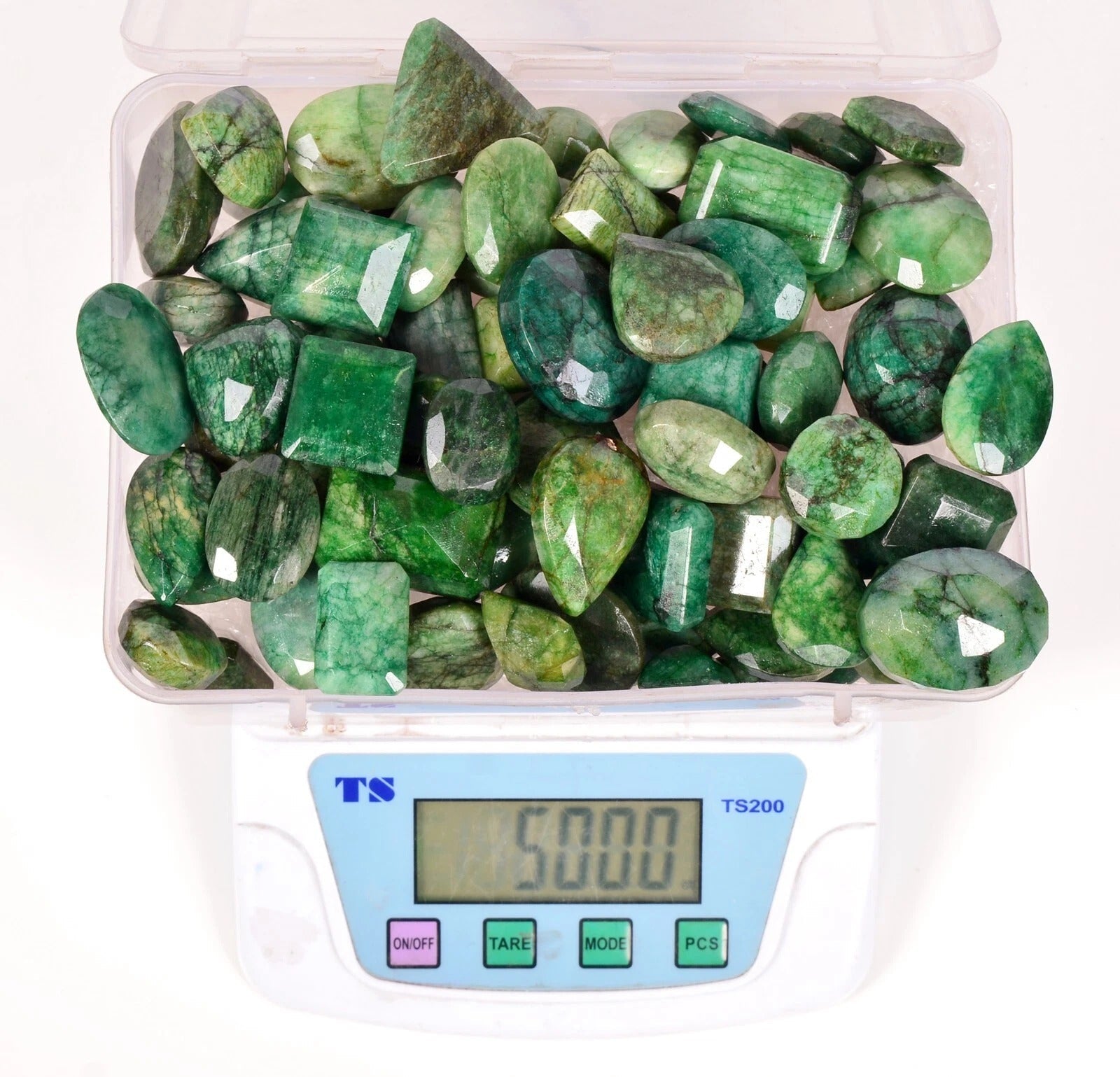 1 Kg/69 Pcs Natural Brazilian Green Emerald Mixed Cut Loose Wholesale Gems Lot