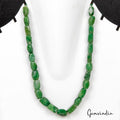 Emerald Beaded Strand, Color Enhanced, Green — 10mm to 13mm, 132.30 Ct, Brazil