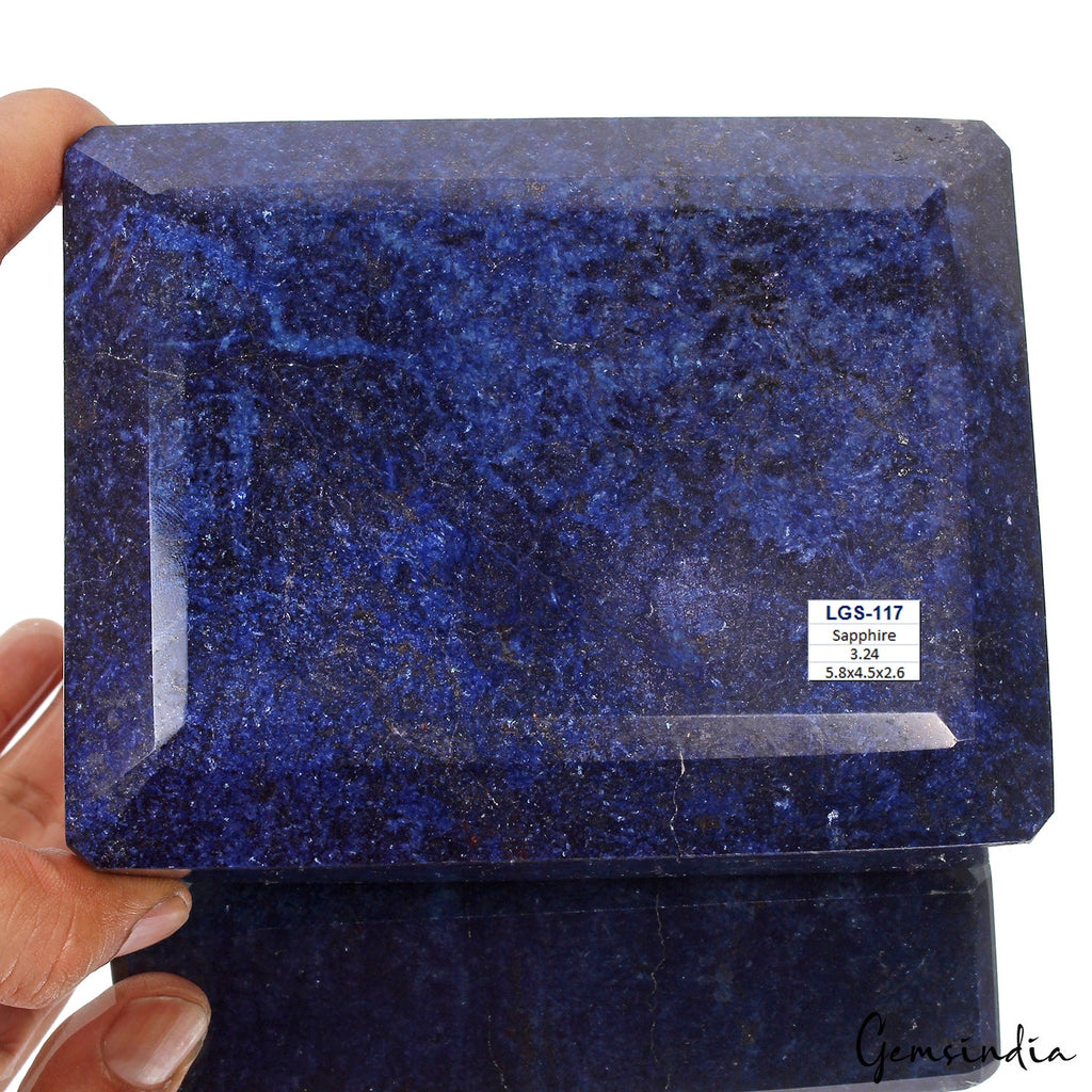 3.2 Kilo Natural Blue Sapphire Octagon Cut Large Madagascar Earth mined Gemstone