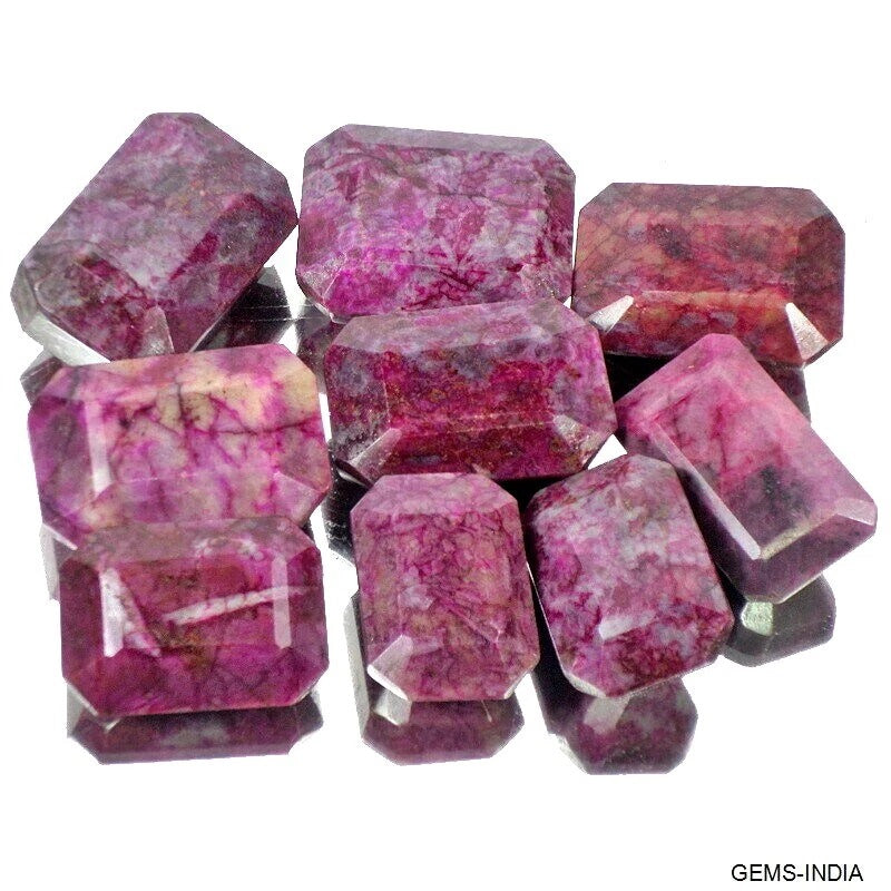 Ruby Loose Gemstone, Color Enhanced, Pink Red — 38mm to 50mm, 2600 Ct, Africa