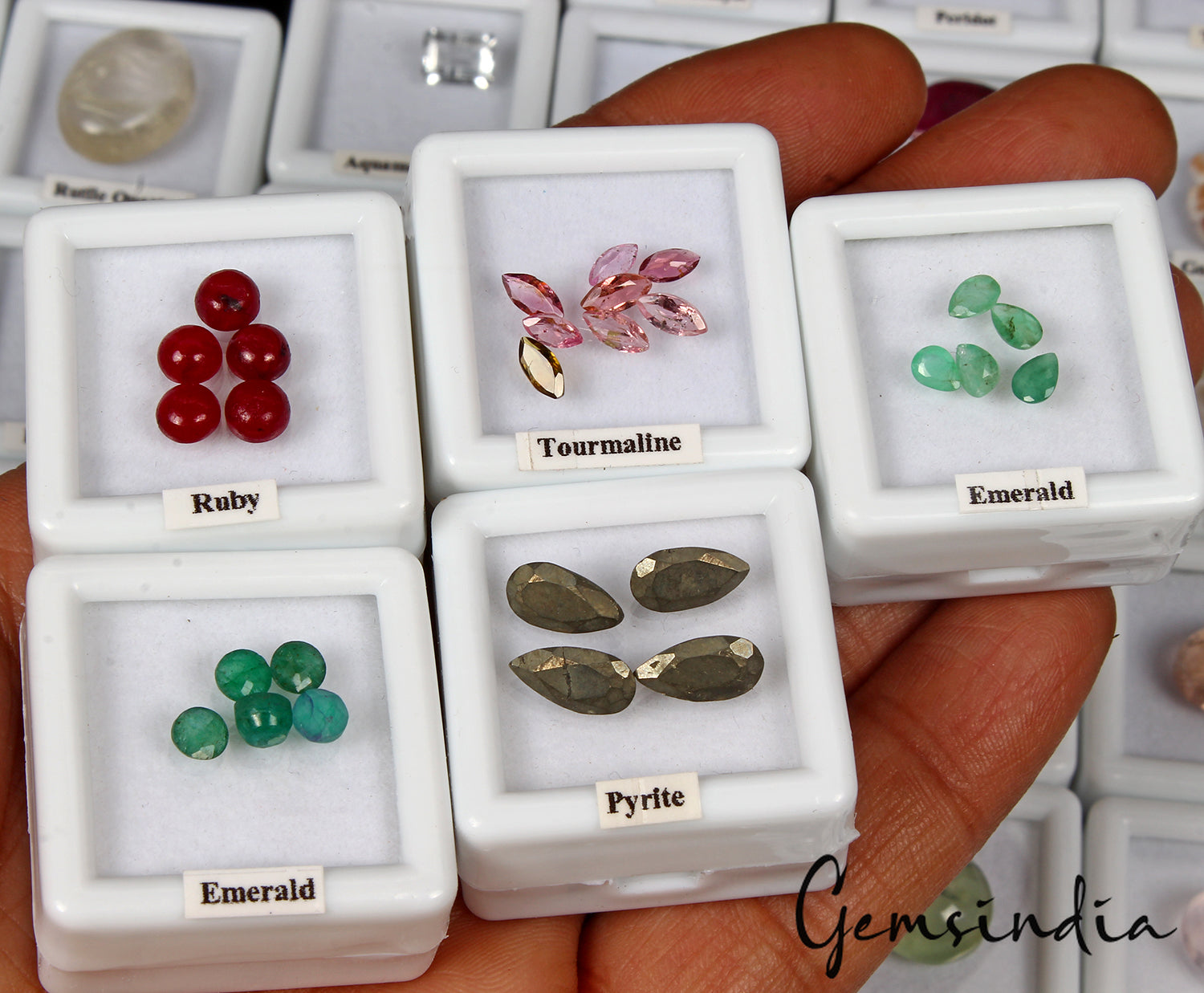 139 Pcs Estate Genuine Semi Precious Loose Mix Cut Multi Gems 100 Box Collection