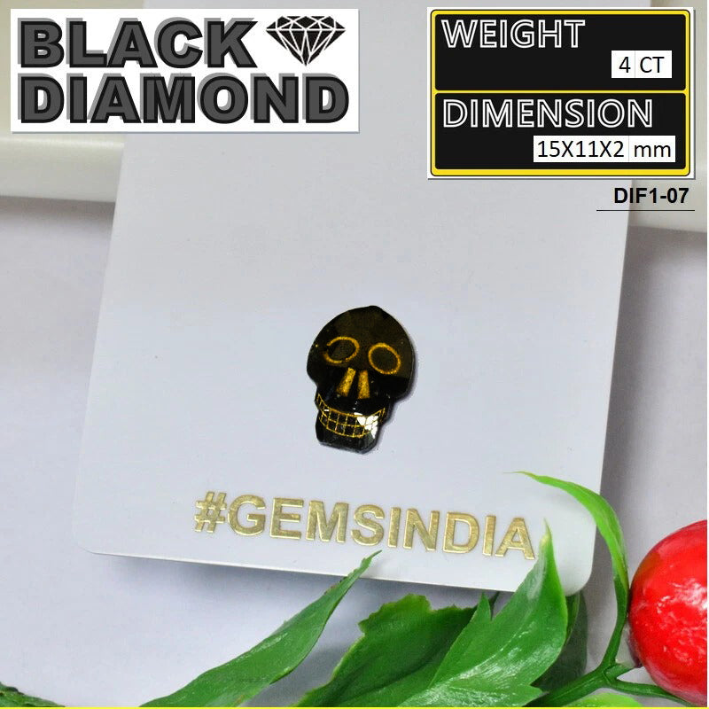 4.00ct Rare Skull Head Shape Fancy Black 100% Natural Earth Mined Loose Diamonds